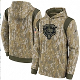 Men's Chicago Bears Nike Camo 2021 Salute To Service Therma Performance Pullover Hoodie,baseball caps,new era cap wholesale,wholesale hats